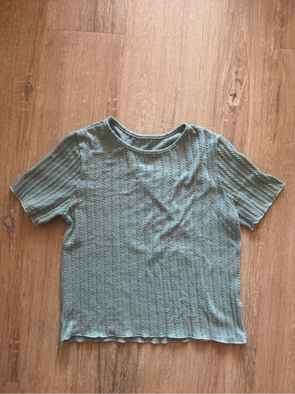 Textured Short Sleeve Tee in Sage Green